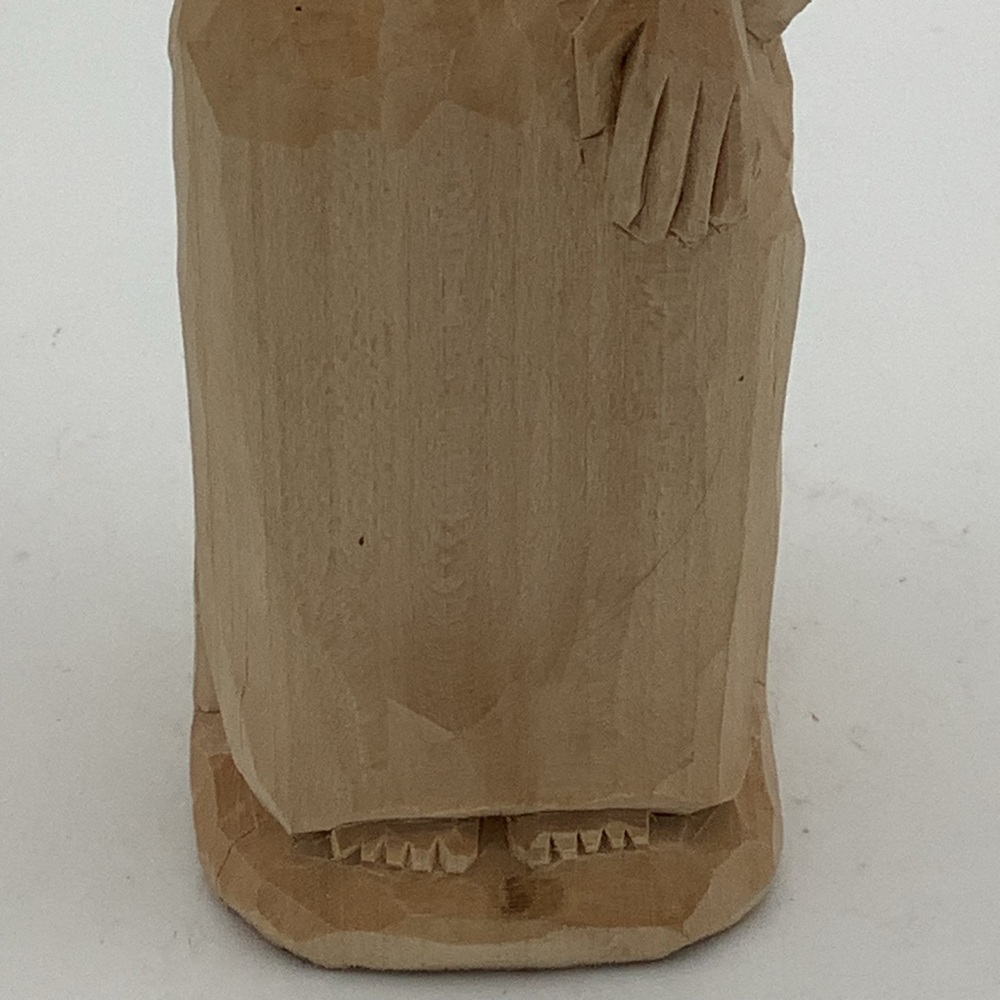 Handcrafted Pensive Jesus Wooden Sculpture - Picture 2 of 12